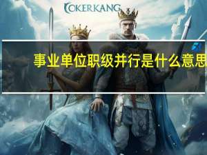 事业单位职级并行是什么意思