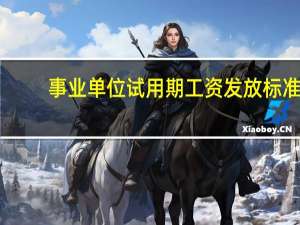 事业单位试用期工资发放标准
