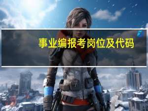 事业编报考岗位及代码