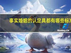 事实婚姻的认定具都有哪些标准