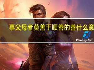 事父母者莫善于顺善的善什么意思
