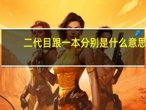 二代目跟一本分别是什么意思