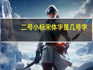 二号小标宋体字是几号字（宋体字二号字怎么设置）