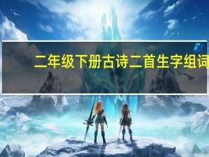 二年级下册古诗二首生字组词