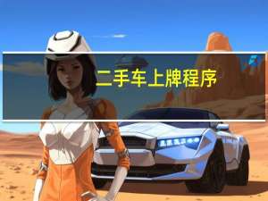 二手车上牌程序