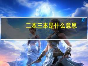 二本三本是什么意思