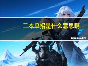 二本单招是什么意思啊