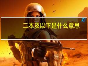 二本及以下是什么意思