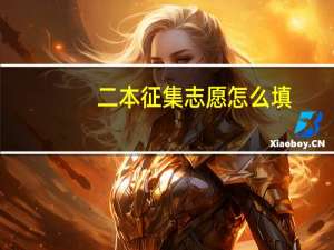 二本征集志愿怎么填