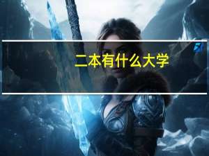 二本有什么大学