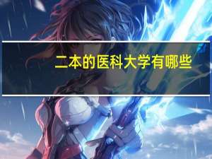 二本的医科大学有哪些