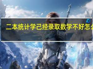 二本统计学己经录取数学不好怎么办