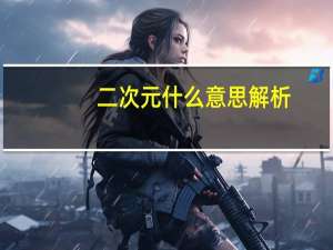 二次元什么意思解析（二次元什么意思）