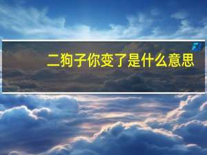 二狗子你变了是什么意思