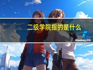 二级学院指的是什么