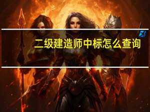 二级建造师中标怎么查询