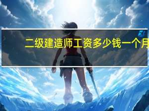 二级建造师工资多少钱一个月