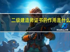 二级建造师证书的作用是什么