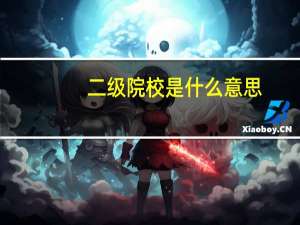 二级院校是什么意思