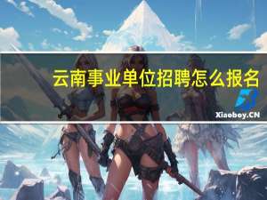云南事业单位招聘怎么报名
