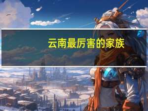 云南最厉害的家族