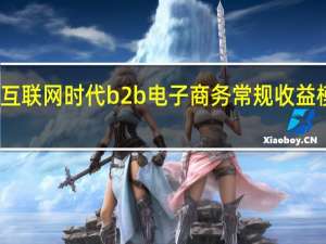 互联网时代b2b电子商务常规收益模式有
