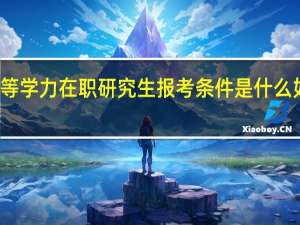 五月同等学力在职研究生报考条件是什么如何参与培训