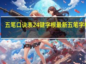 五笔口诀表24键字根 最新五笔字根表