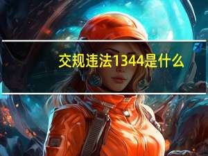 交规违法1344是什么（交通违法行为1344什么意思?）