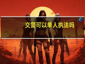 交警可以单人执法吗