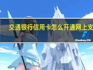 交通银行信用卡怎么开通网上支付（交通银行信用卡怎么网上支付）