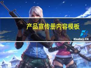 产品宣传册内容模板（产品宣传）