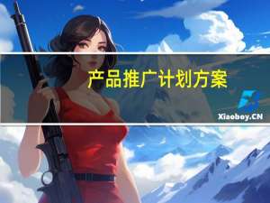 产品推广计划方案（产品推广）