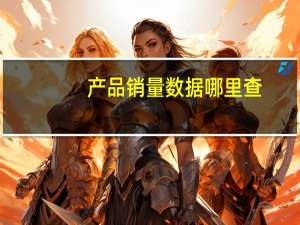 产品销量数据哪里查
