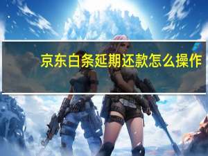 京东白条延期还款怎么操作