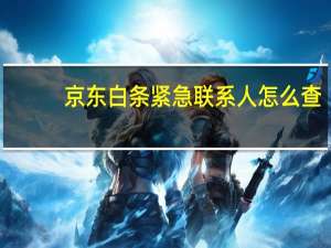 京东白条紧急联系人怎么查