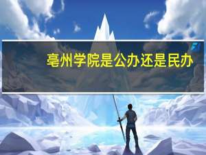 亳州学院是公办还是民办