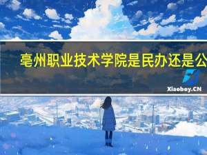 亳州职业技术学院是民办还是公办
