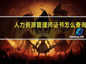 人力资源管理师证书怎么查询