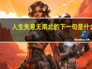 人生失意无南北的下一句是什么