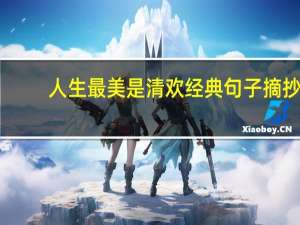 人生最美是清欢经典句子摘抄（人生最美是清欢经典语录）