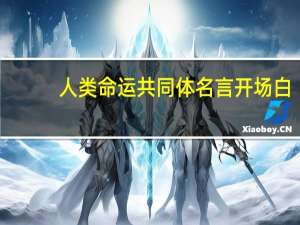 人类命运共同体名言开场白（人类命运共同体名言）