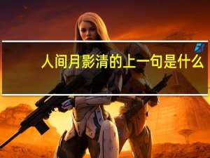人间月影清的上一句是什么