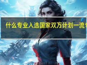 什么专业入选国家双万计划一流专业