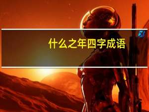 什么之年四字成语