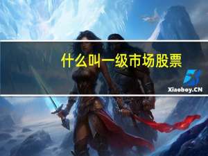 什么叫一级市场股票