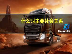 什么叫主要社会关系