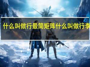什么叫做行最简矩阵 什么叫做行李直挂