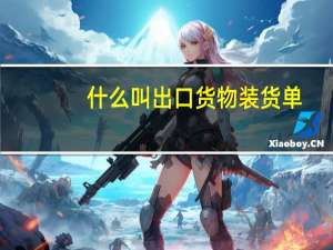 什么叫出口货物装货单