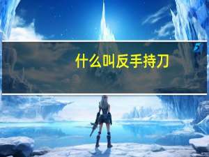 什么叫反手持刀